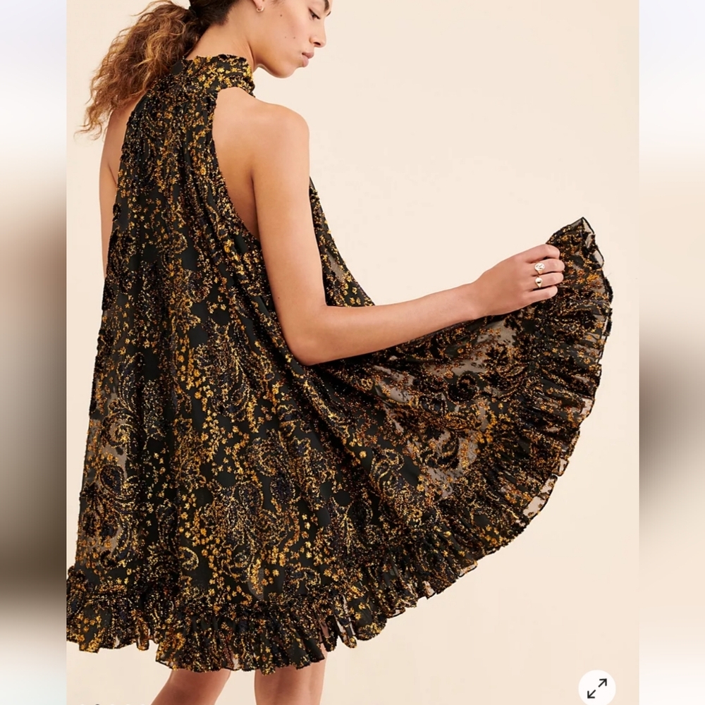 Hemant & Nandita Gold Dust Woman Dress Small- EUC